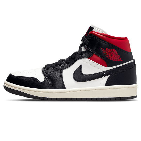 Air Jordan 1 Mid Wmns 'Black Sail Gym Red'- Streetwear Fashion - lacezy.com