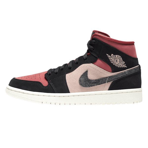 Air Jordan 1 Wmns Mid 'Burgundy Dusty Pink'- Streetwear Fashion - lacezy.com