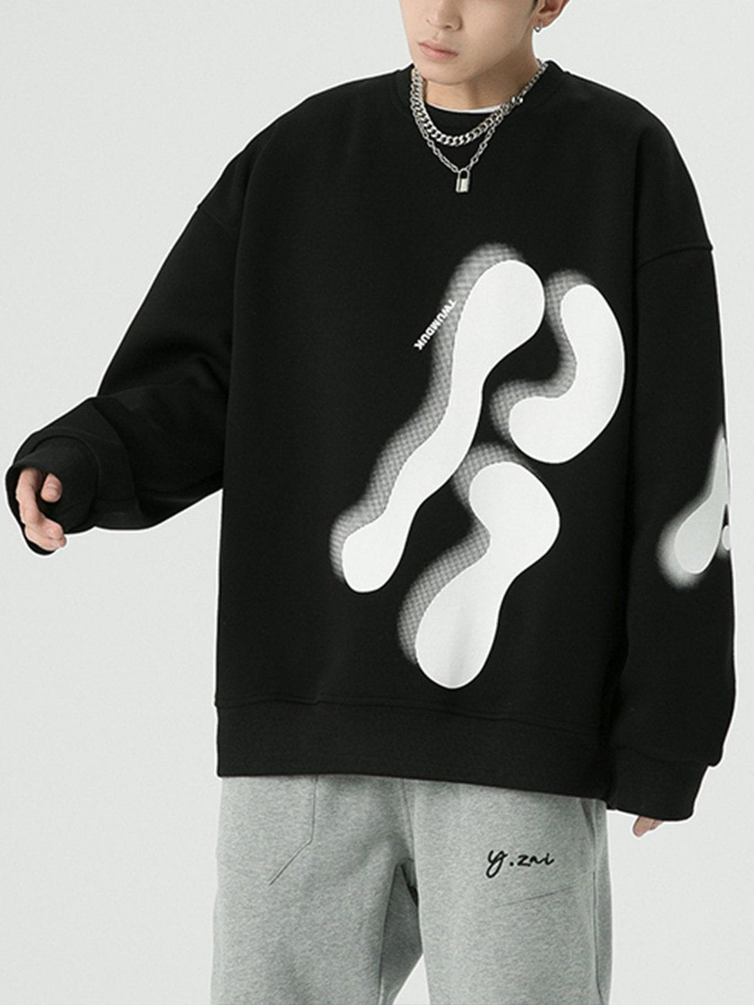 Lacezy - 3D Letter Print Sweatshirt- Streetwear Fashion - lacezy.com