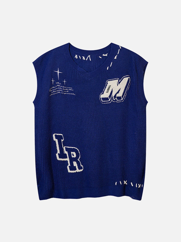 Lacezy - 3D Letters Sweater Vest- Streetwear Fashion - lacezy.com