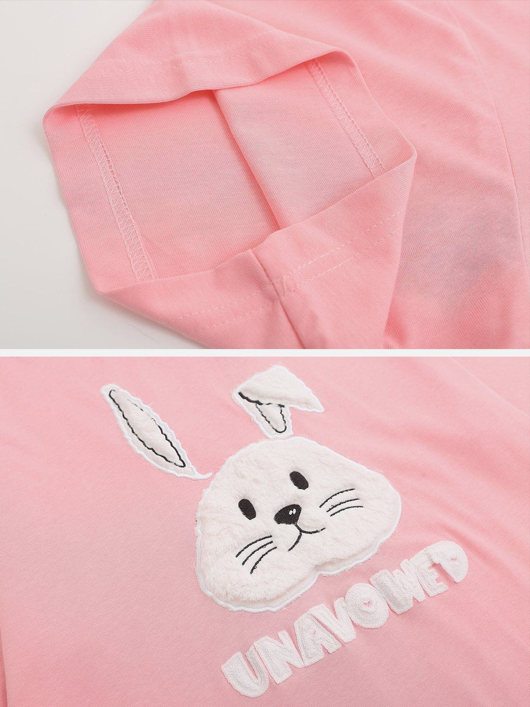 Lacezy - 3D Rabbit Embroidery Tee- Streetwear Fashion - lacezy.com