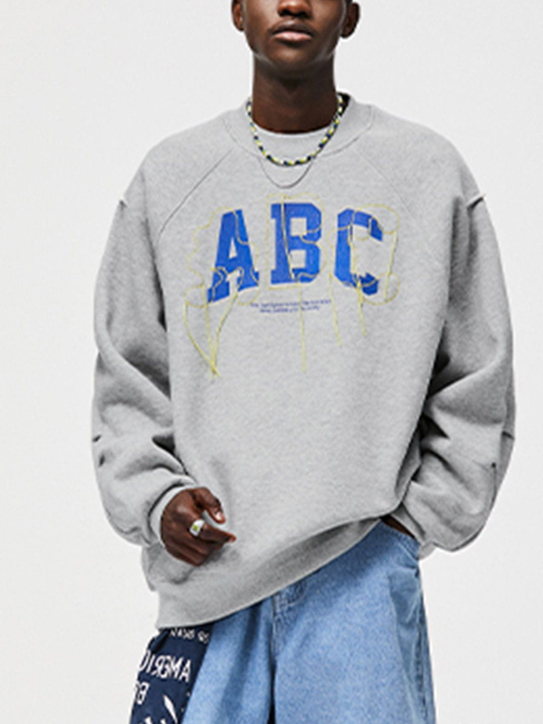 Lacezy - "ABC" Embroidery Print Sweatshirt- Streetwear Fashion - lacezy.com