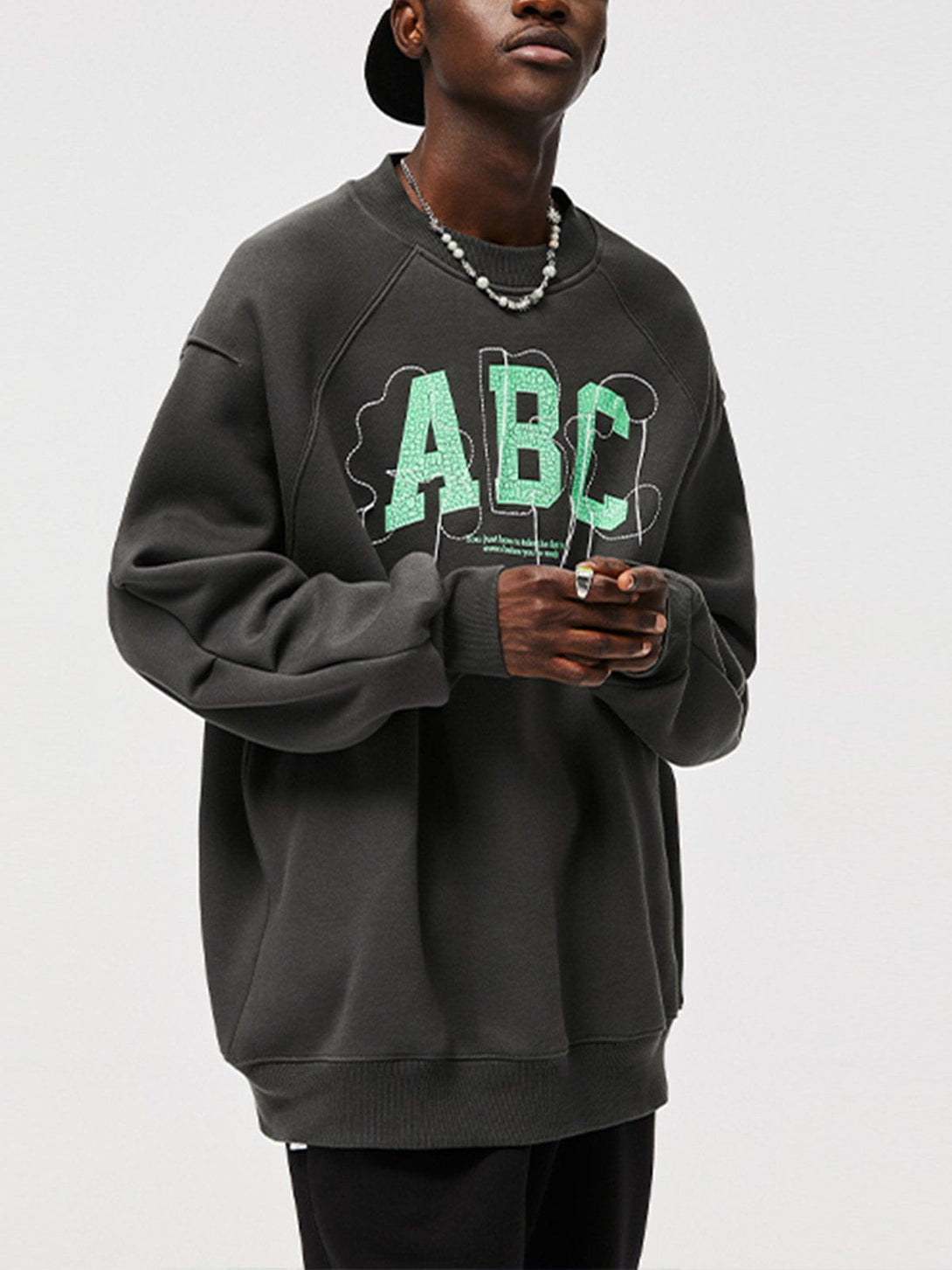 Lacezy - "ABC" Embroidery Print Sweatshirt- Streetwear Fashion - lacezy.com