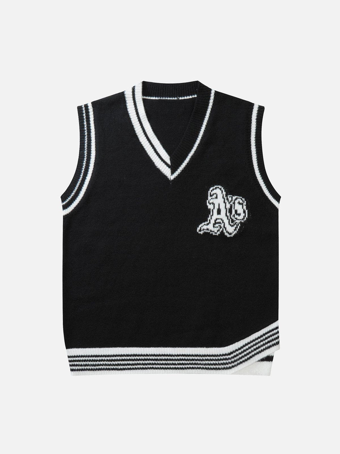 Lacezy - "AS" Jacquard Sweater Vest- Streetwear Fashion - lacezy.com