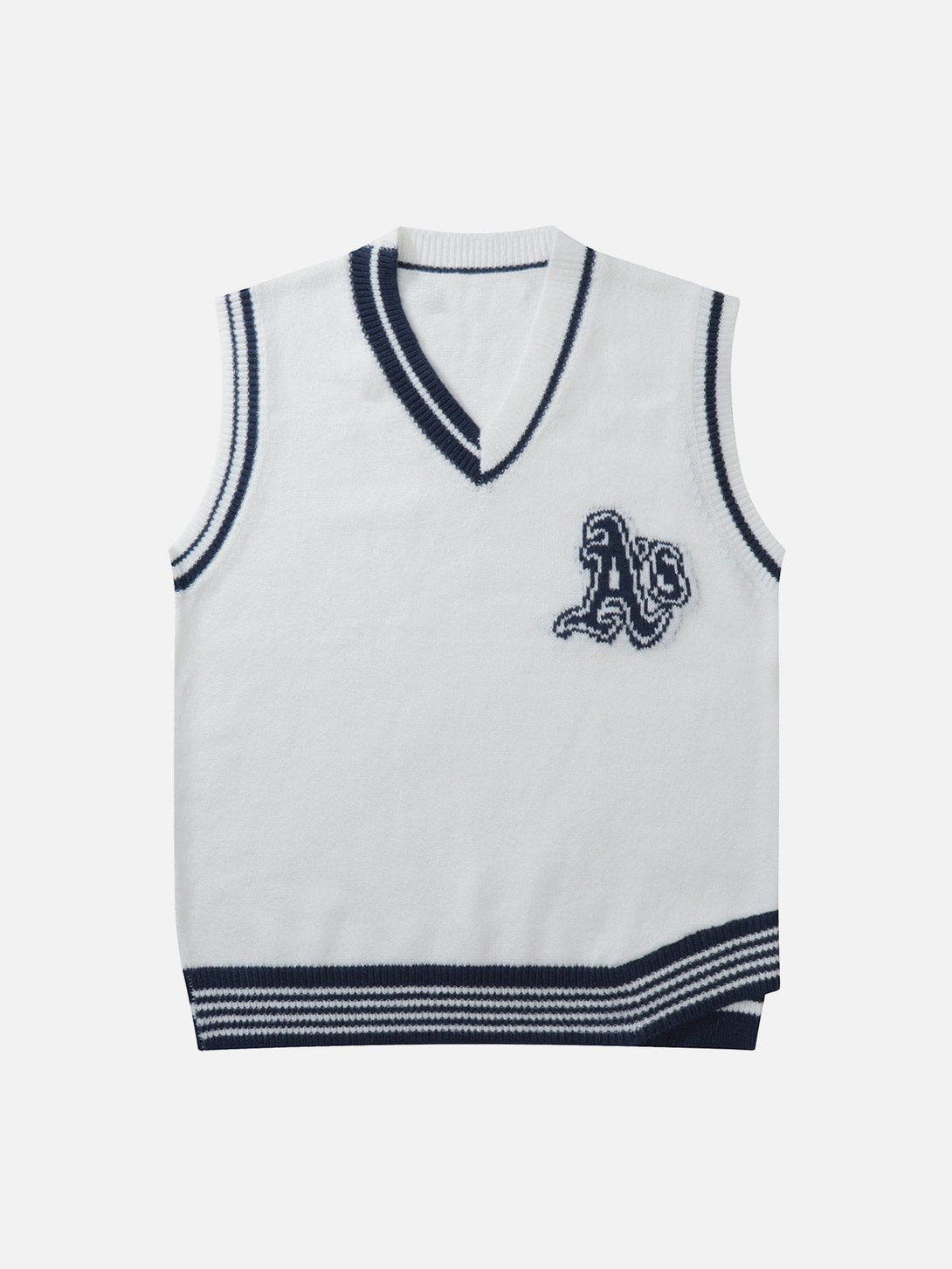 Lacezy - "AS" Jacquard Sweater Vest- Streetwear Fashion - lacezy.com