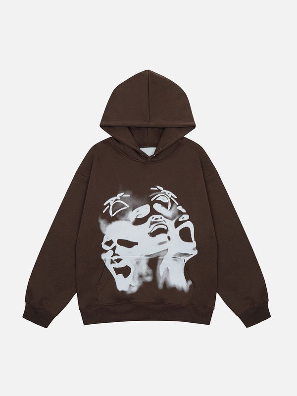 Lacezy - Abstract Figure Print Hoodie- Streetwear Fashion - lacezy.com