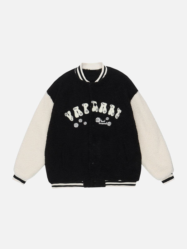 Lacezy - Alphabet Embroidery Winter Coat- Streetwear Fashion - lacezy.com