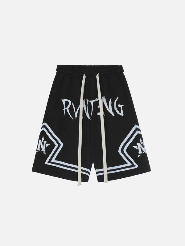 Lacezy - Alphabet Print Shorts- Streetwear Fashion - lacezy.com