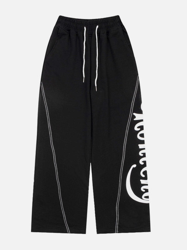 Lacezy - Alphabet Print Sweatpants- Streetwear Fashion - lacezy.com