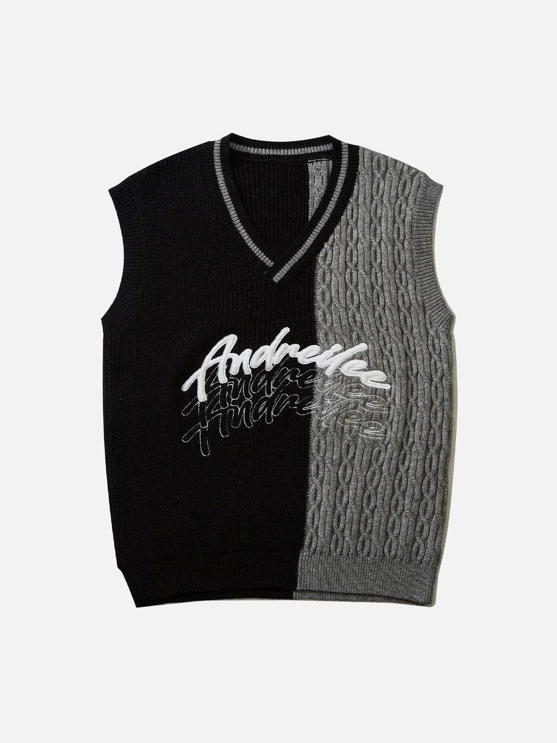 Lacezy - "Andreilee" Print Sweater Vest- Streetwear Fashion - lacezy.com