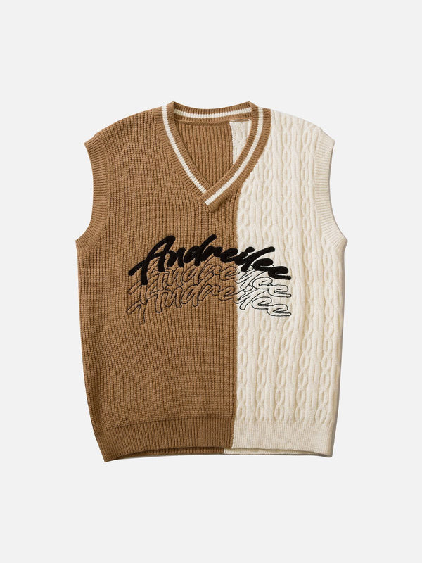 Lacezy - "Andreilee" Print Sweater Vest- Streetwear Fashion - lacezy.com