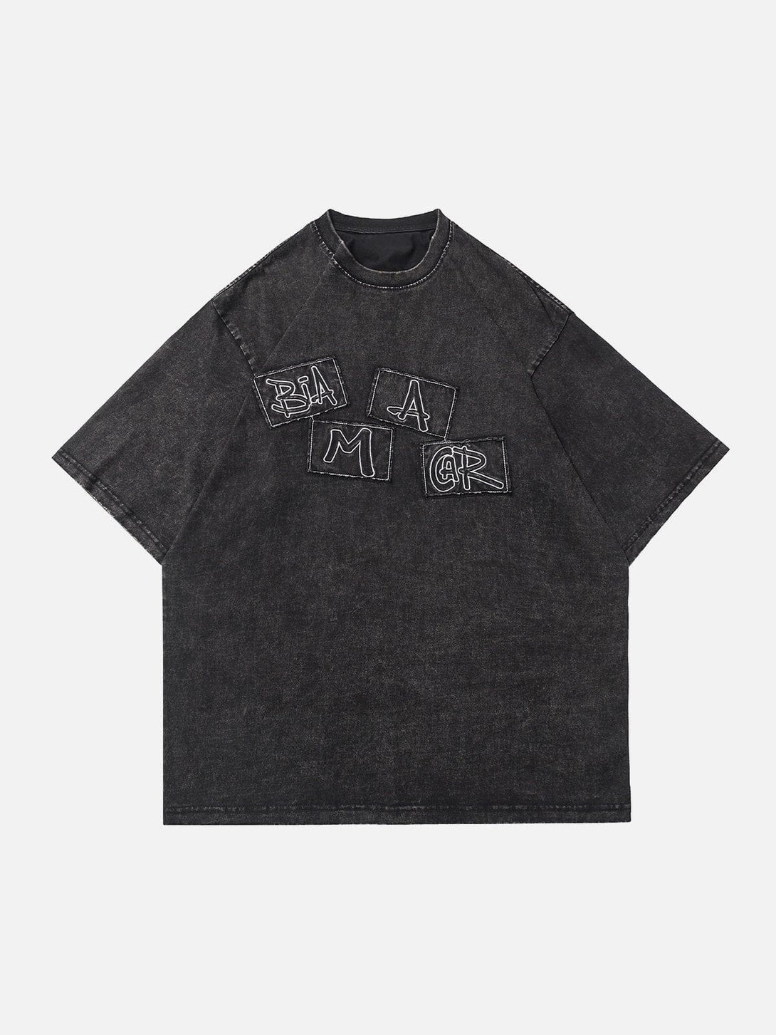 Lacezy - Applique Embroidery Washed Tee- Streetwear Fashion - lacezy.com