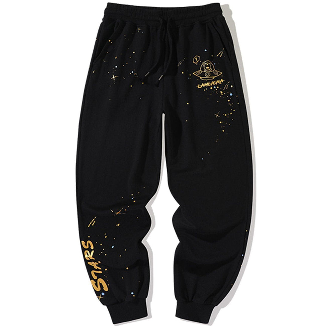 Lacezy - Astronaut Bear Print Pants- Streetwear Fashion - lacezy.com