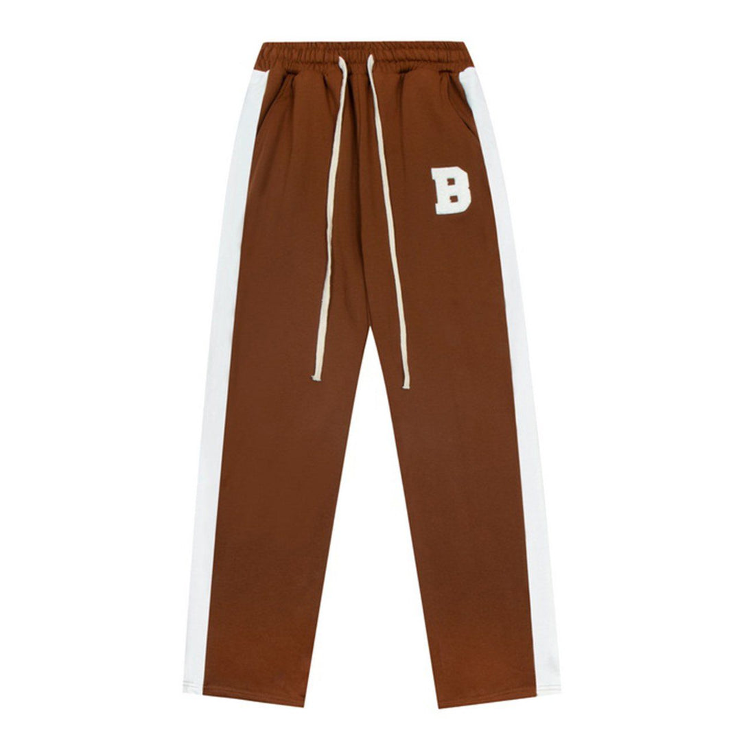 Lacezy - "B" Letter Embroidery Pants- Streetwear Fashion - lacezy.com