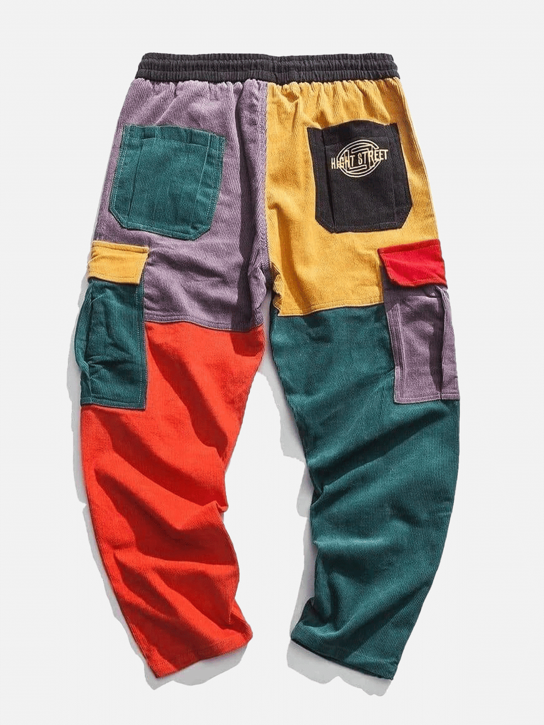 Lacezy - "Back to 90's" Patchwork Color Block Corduroy Pants- Streetwear Fashion - lacezy.com