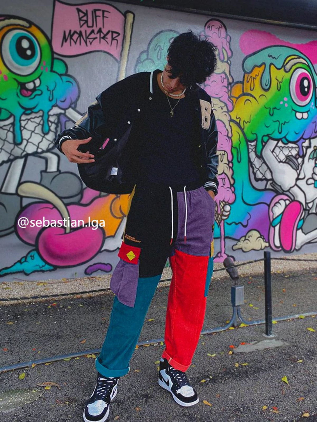 Lacezy - "Back to 90's" Patchwork Color Block Corduroy Pants- Streetwear Fashion - lacezy.com