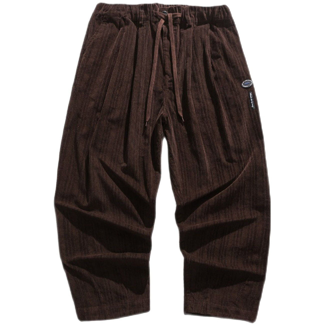 Lacezy - Badge Corduroy Sweatpants- Streetwear Fashion - lacezy.com