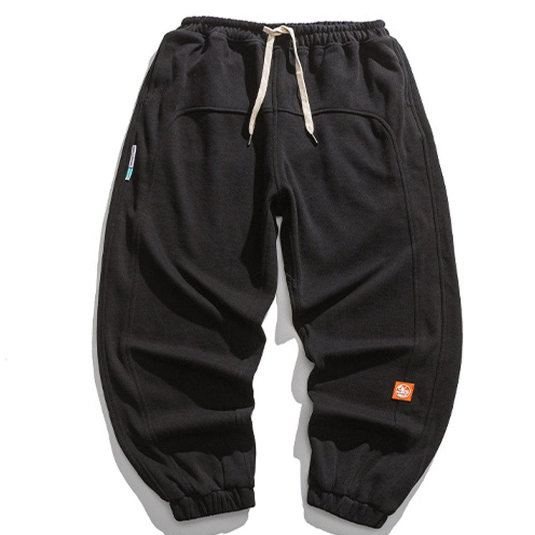 Lacezy - Badge Pure Color Pants- Streetwear Fashion - lacezy.com