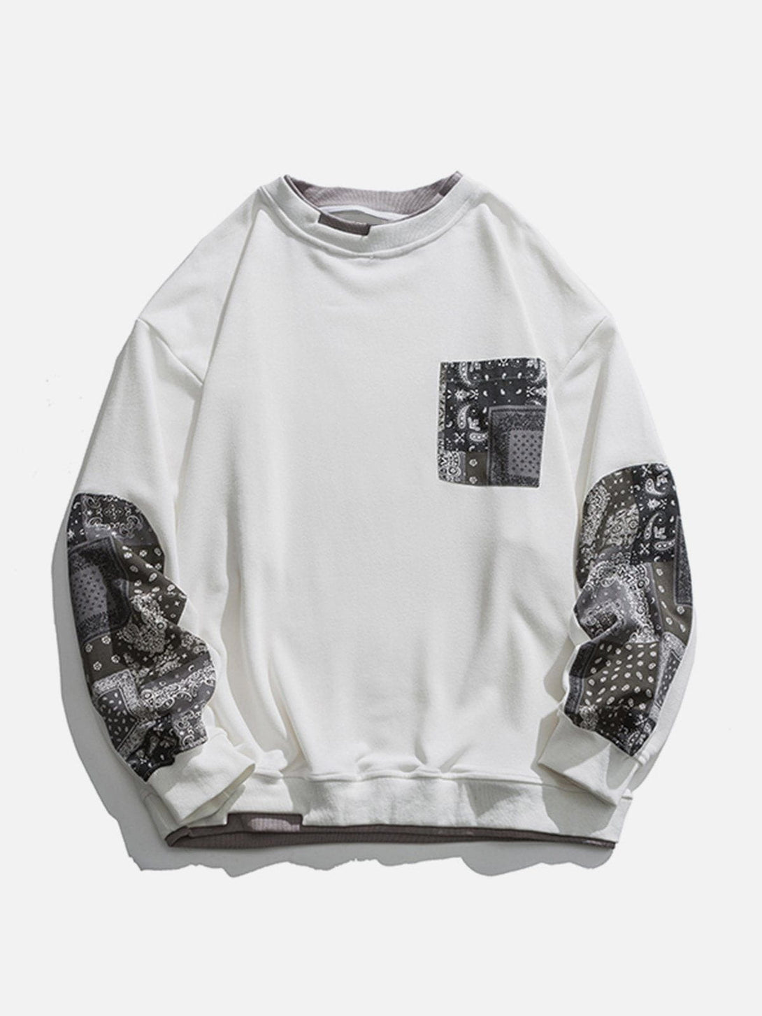 Lacezy - Bandana Fake Two Sweatshirt- Streetwear Fashion - lacezy.com