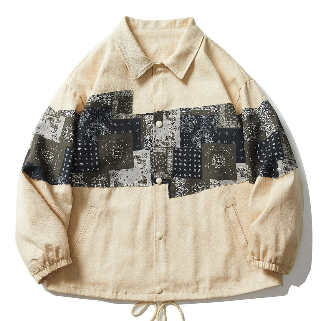 Lacezy - Bandana Splicing Jacket- Streetwear Fashion - lacezy.com