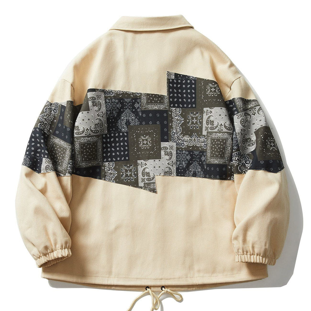 Lacezy - Bandana Splicing Jacket- Streetwear Fashion - lacezy.com