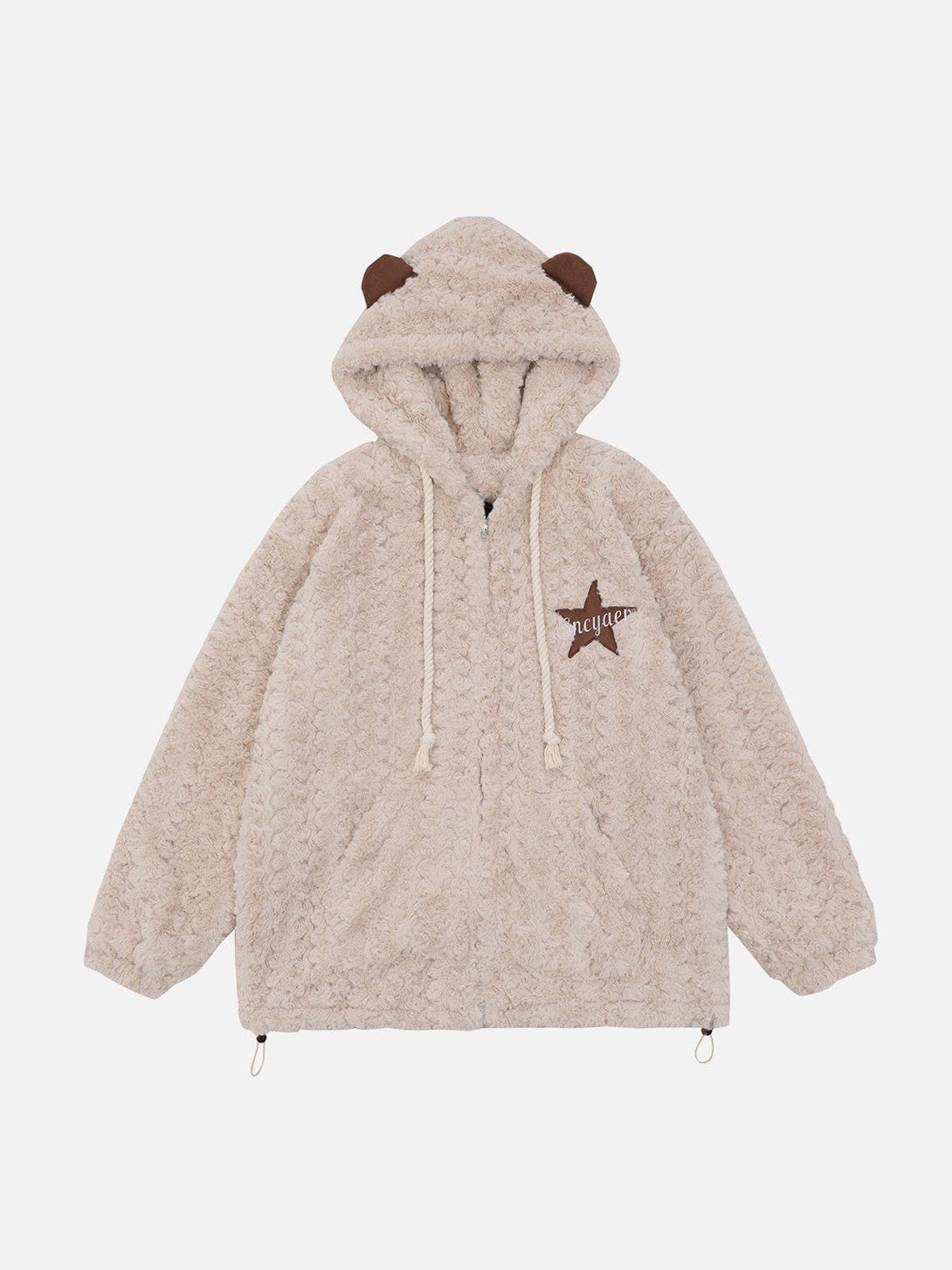 Lacezy - Bear Ear Zip-up Hoodie- Streetwear Fashion - lacezy.com