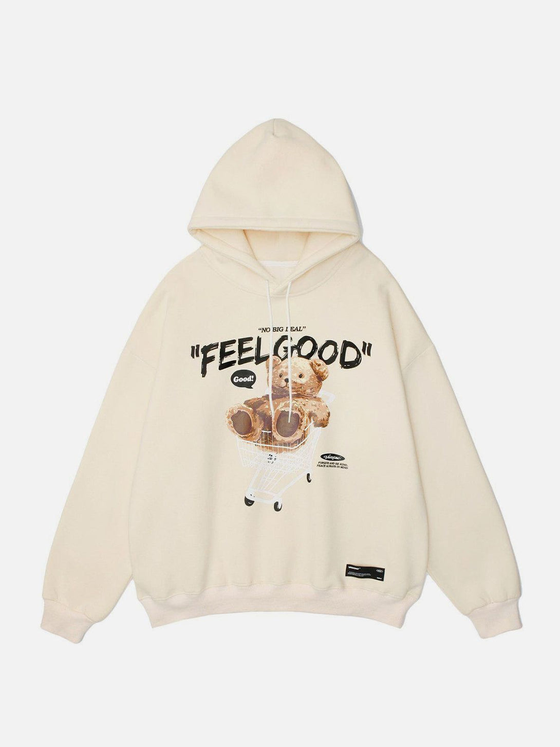 Lacezy - Bear Letter Shopping Cart Print Hoodie- Streetwear Fashion - lacezy.com