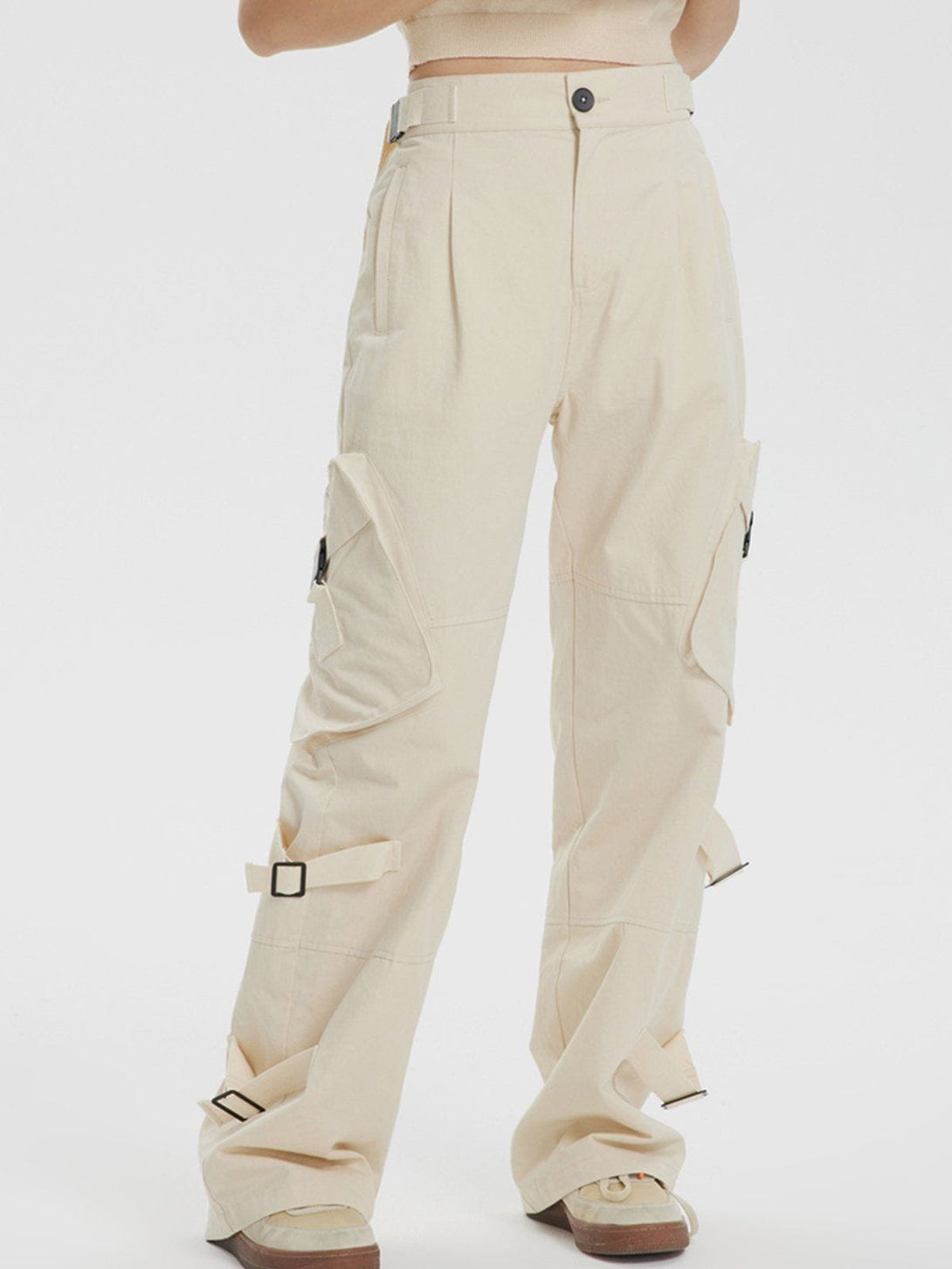 Lacezy - Beveled Large Pocket Cargo Pants- Streetwear Fashion - lacezy.com