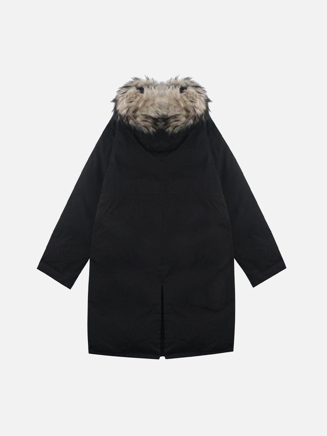 Lacezy - Big Hat Solid Color Extended Winter Coat- Streetwear Fashion - lacezy.com