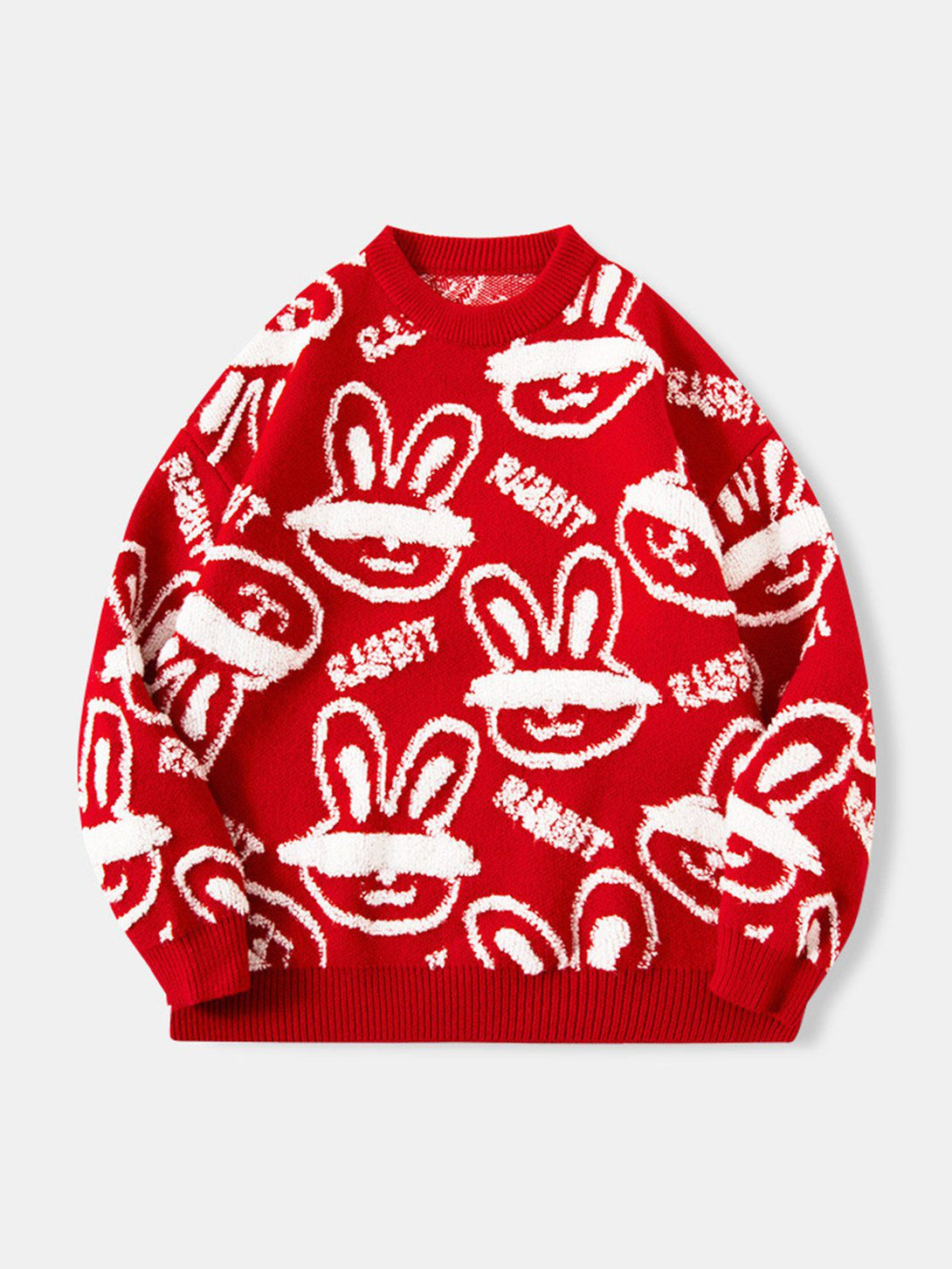 Lacezy - Blindfolded Rabbit Knit Sweater- Streetwear Fashion - lacezy.com