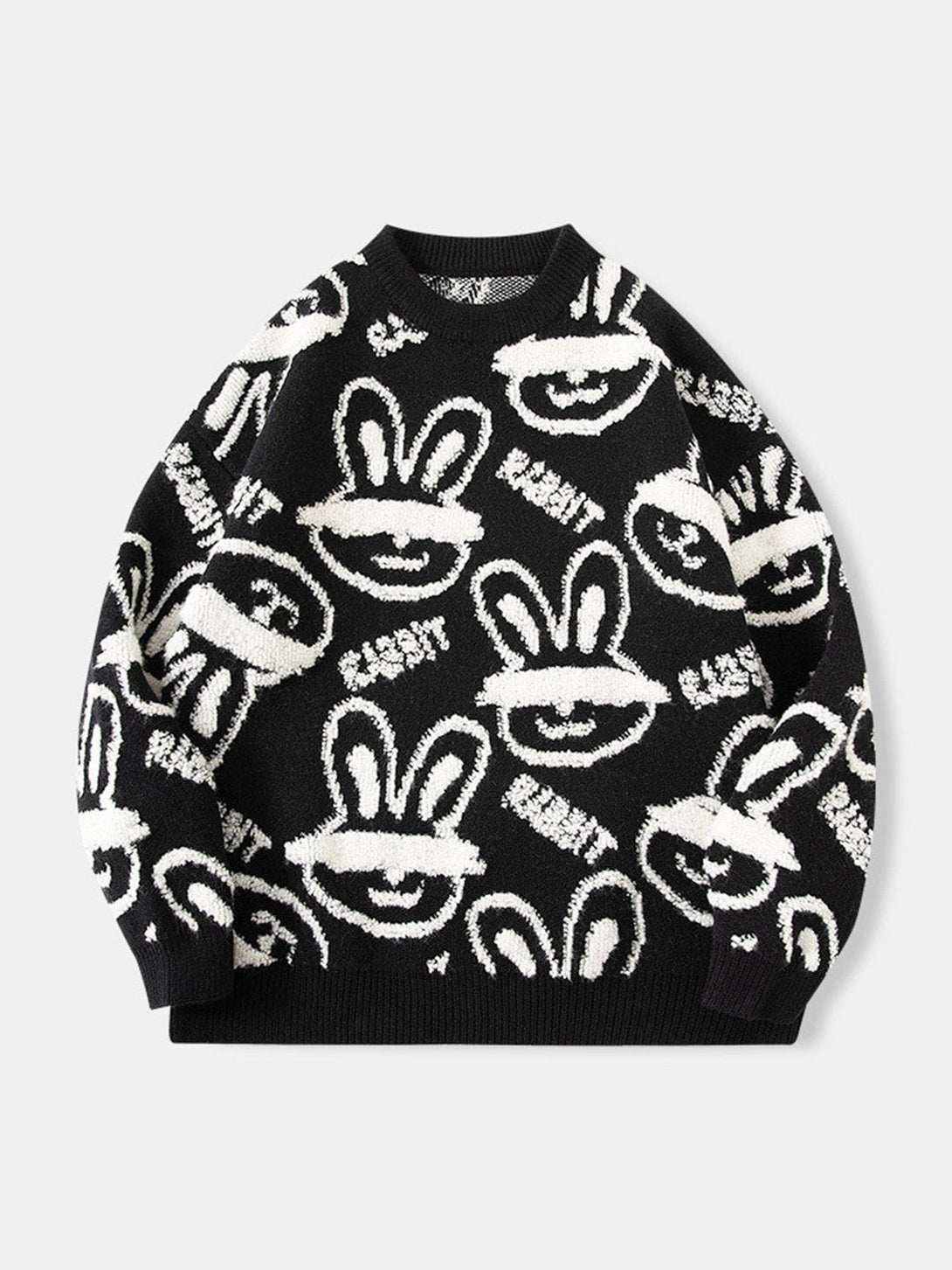 Lacezy - Blindfolded Rabbit Knit Sweater- Streetwear Fashion - lacezy.com