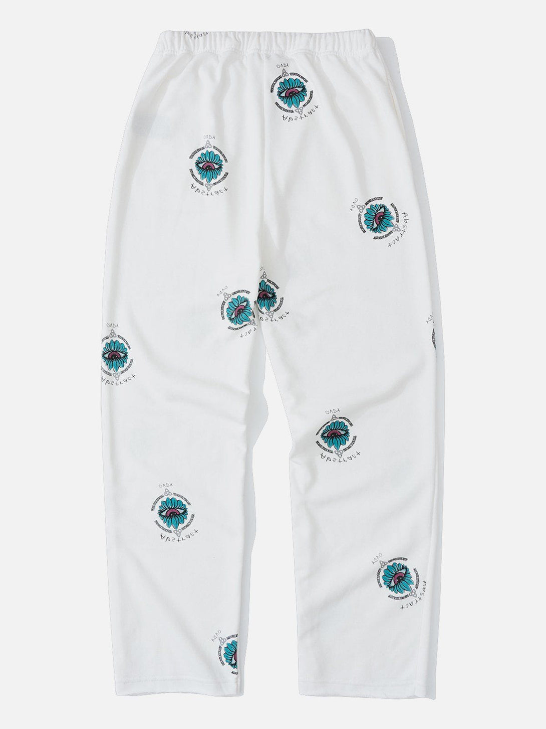 Lacezy - Blue Eye Print Drawstring Shredded Pants- Streetwear Fashion - lacezy.com