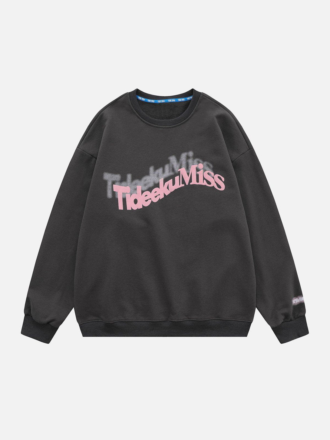 Lacezy - Blurred Letters Print Sweatshirt- Streetwear Fashion - lacezy.com