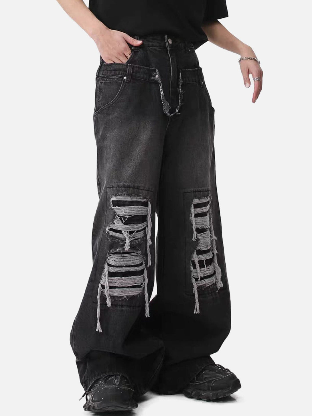 Lacezy - Broken Holes Jeans- Streetwear Fashion - lacezy.com