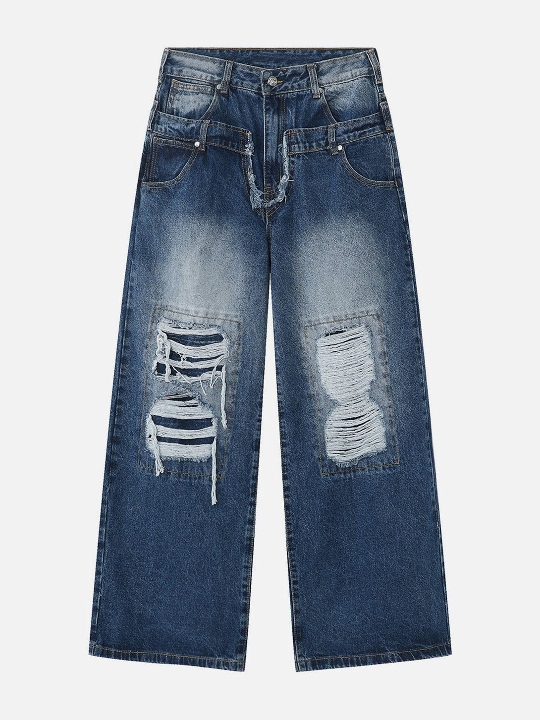 Lacezy - Broken Holes Jeans- Streetwear Fashion - lacezy.com