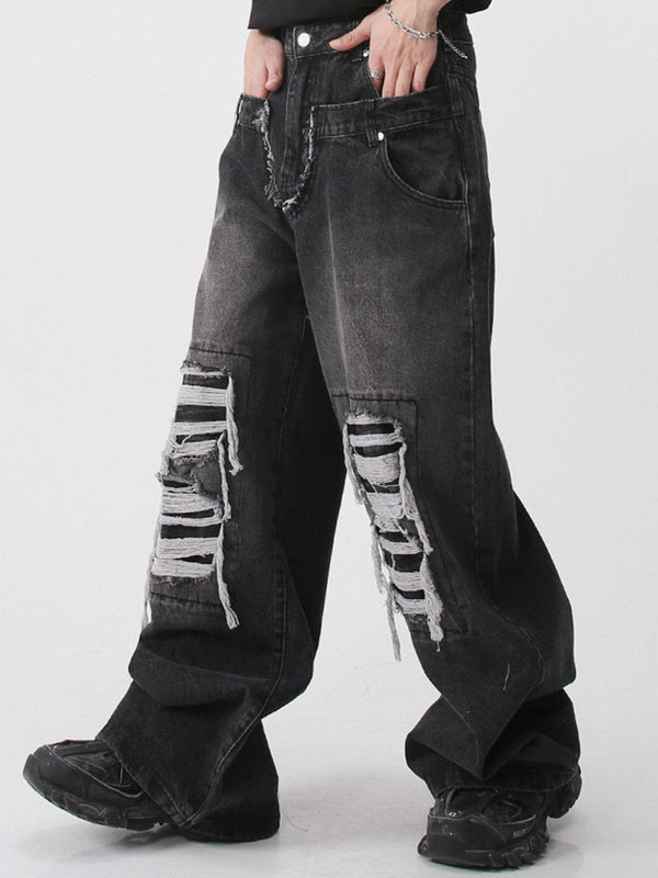 Lacezy - Broken Holes Jeans- Streetwear Fashion - lacezy.com