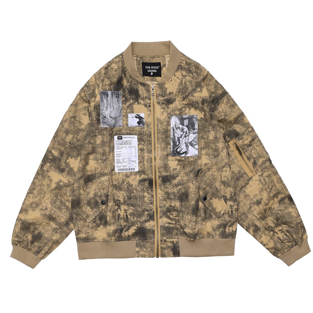 Lacezy - Brown Camouflage Jacket- Streetwear Fashion - lacezy.com