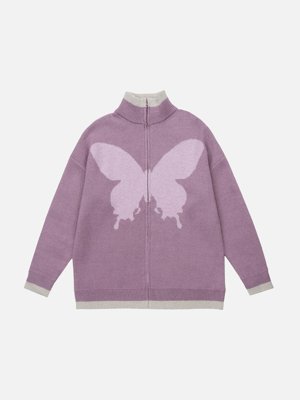 Lacezy - Butterfly Embroidery Cardigan- Streetwear Fashion - lacezy.com