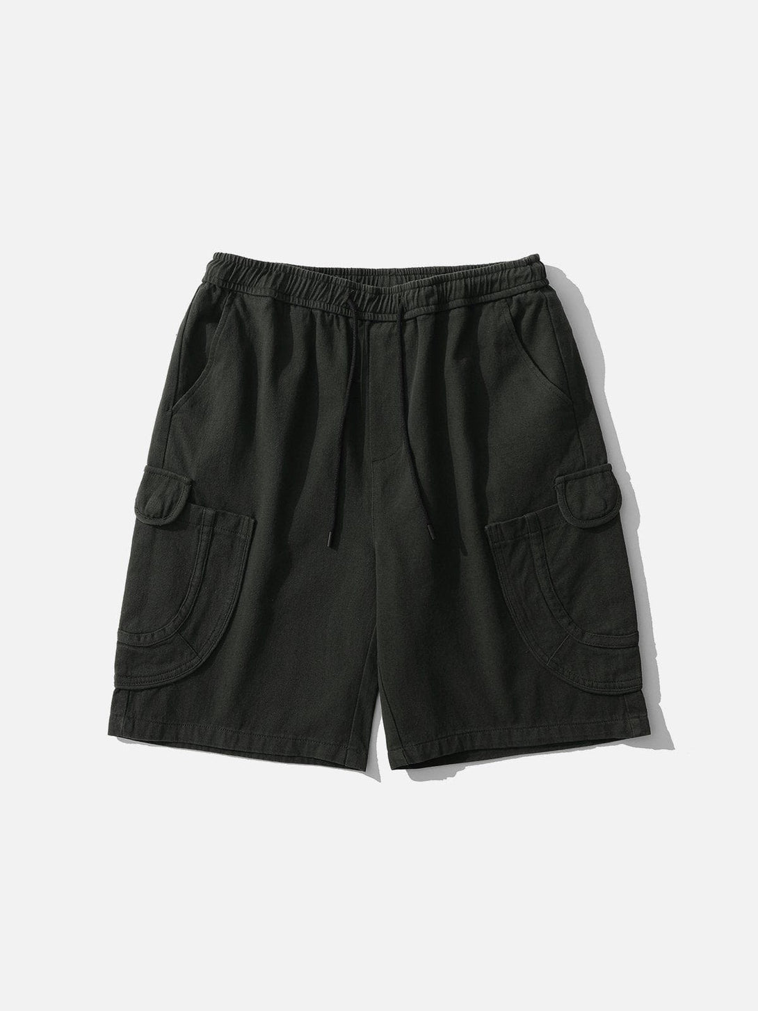 Lacezy - Button Discreet Side Pockets Shorts- Streetwear Fashion - lacezy.com