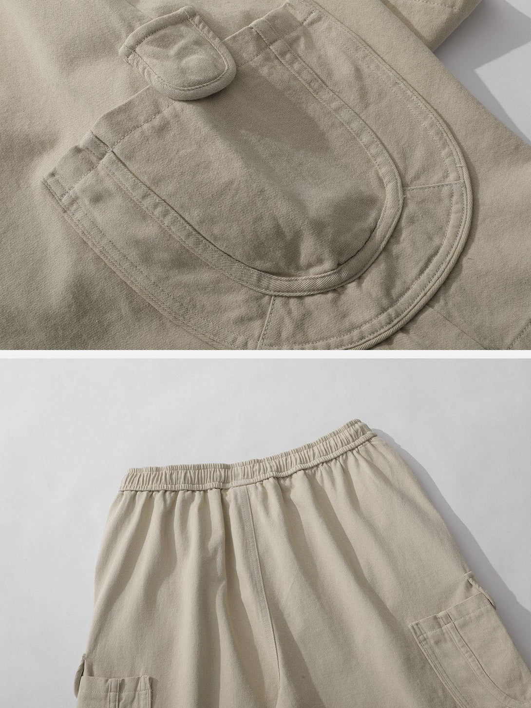 Lacezy - Button Discreet Side Pockets Shorts- Streetwear Fashion - lacezy.com