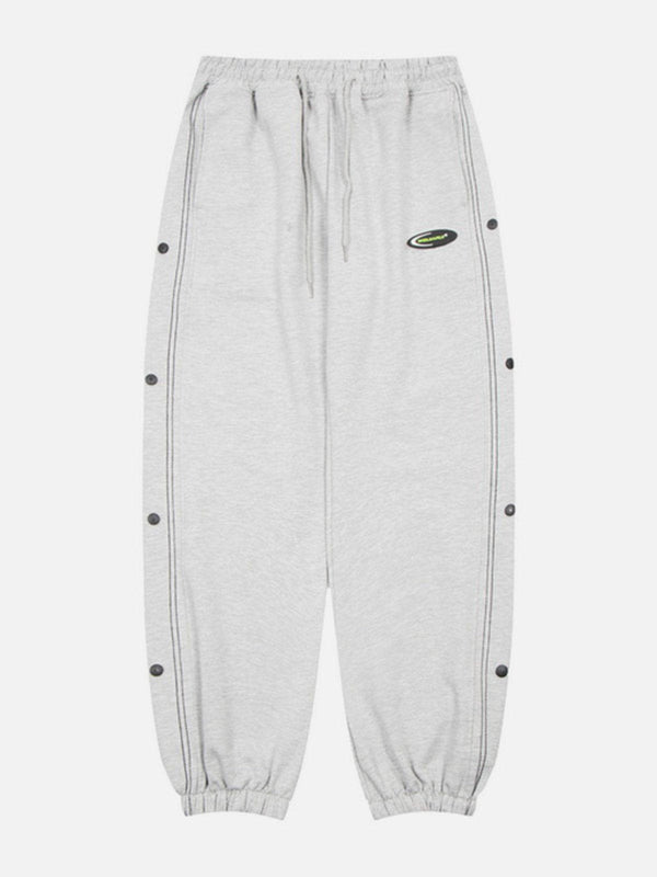 Lacezy - Buttons Drawstring Sweatpants- Streetwear Fashion - lacezy.com