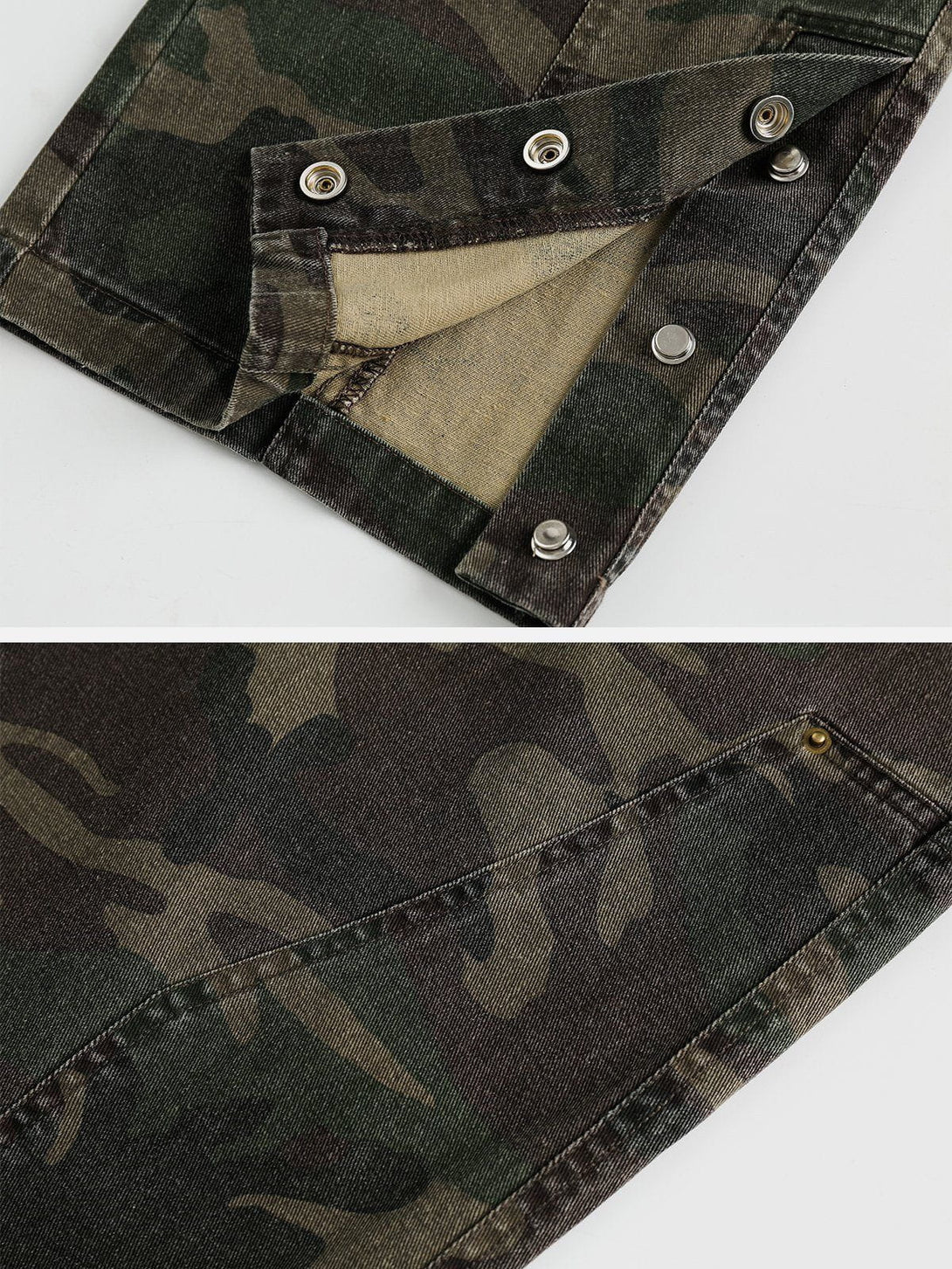 Lacezy - Camouflage Patchwork Jeans- Streetwear Fashion - lacezy.com