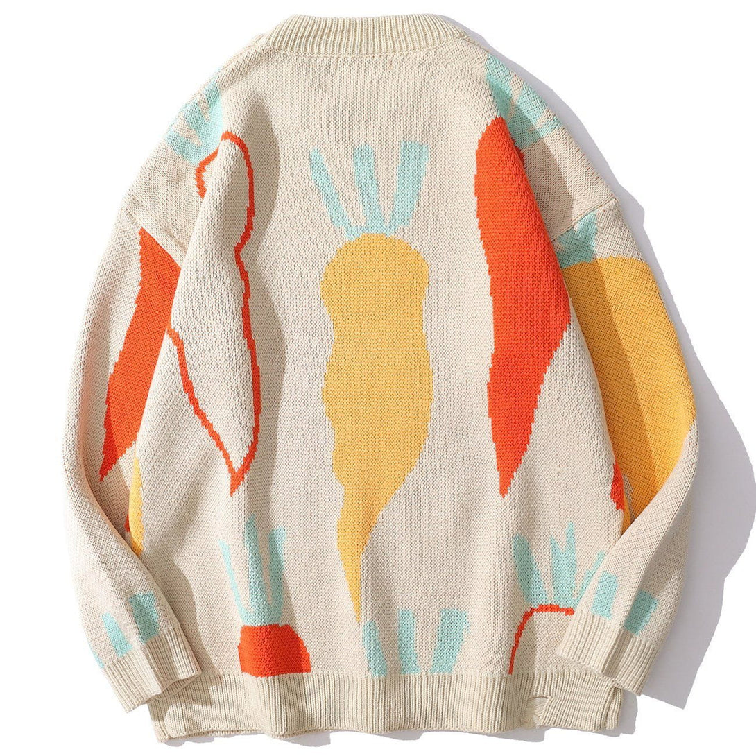 Lacezy - Carrot Pattern Knit Sweater- Streetwear Fashion - lacezy.com