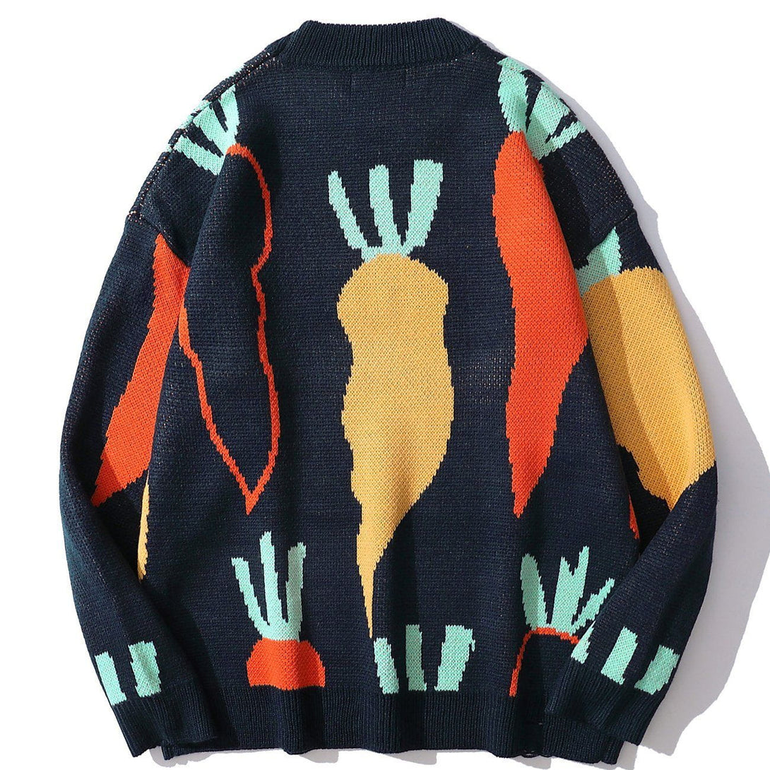 Lacezy - Carrot Pattern Knit Sweater- Streetwear Fashion - lacezy.com