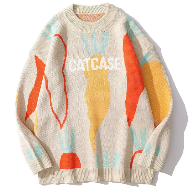 Lacezy - Carrot Pattern Knit Sweater- Streetwear Fashion - lacezy.com