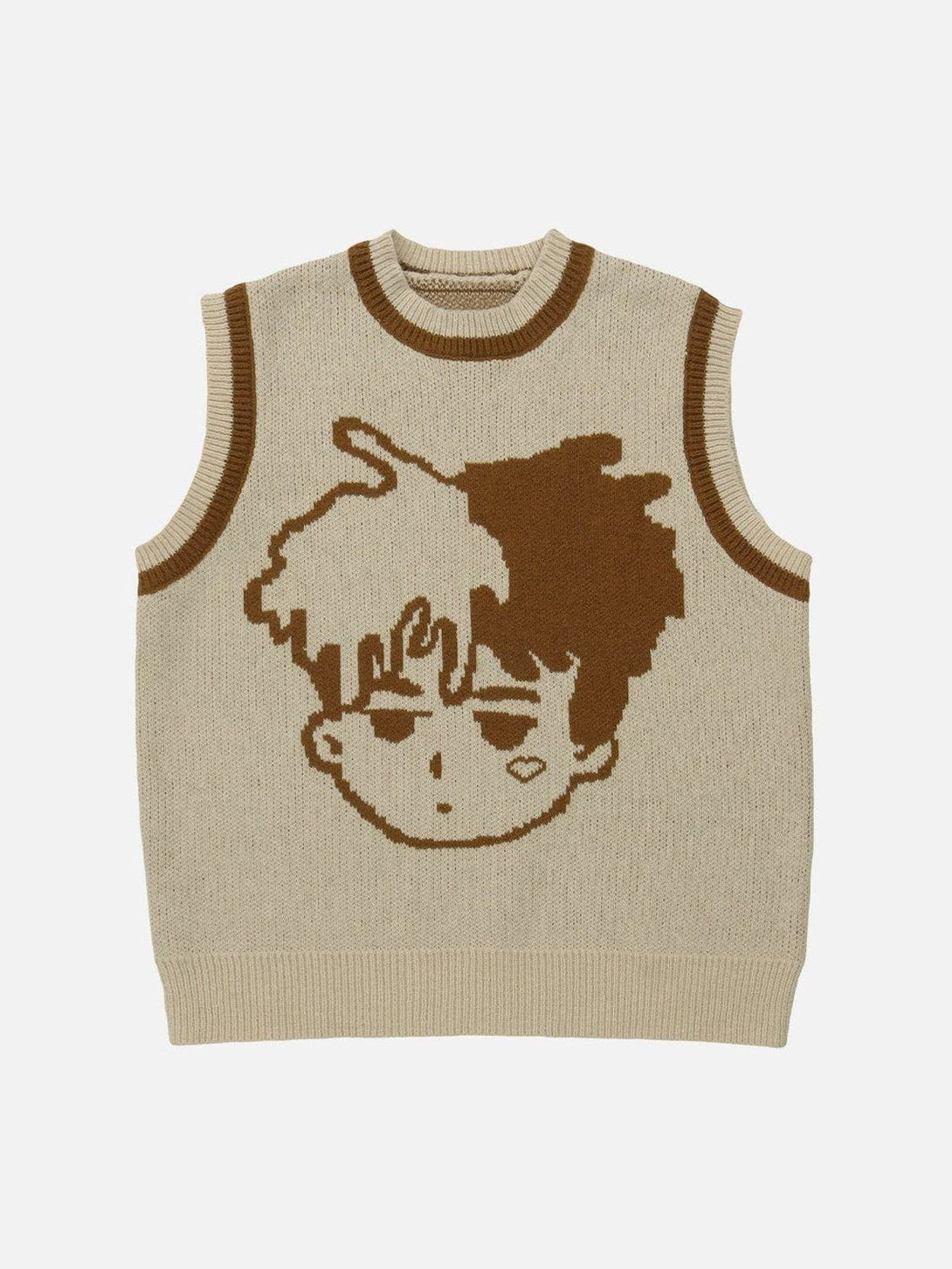 Lacezy - Cartoon Character Embroidery Sweater Vest- Streetwear Fashion - lacezy.com