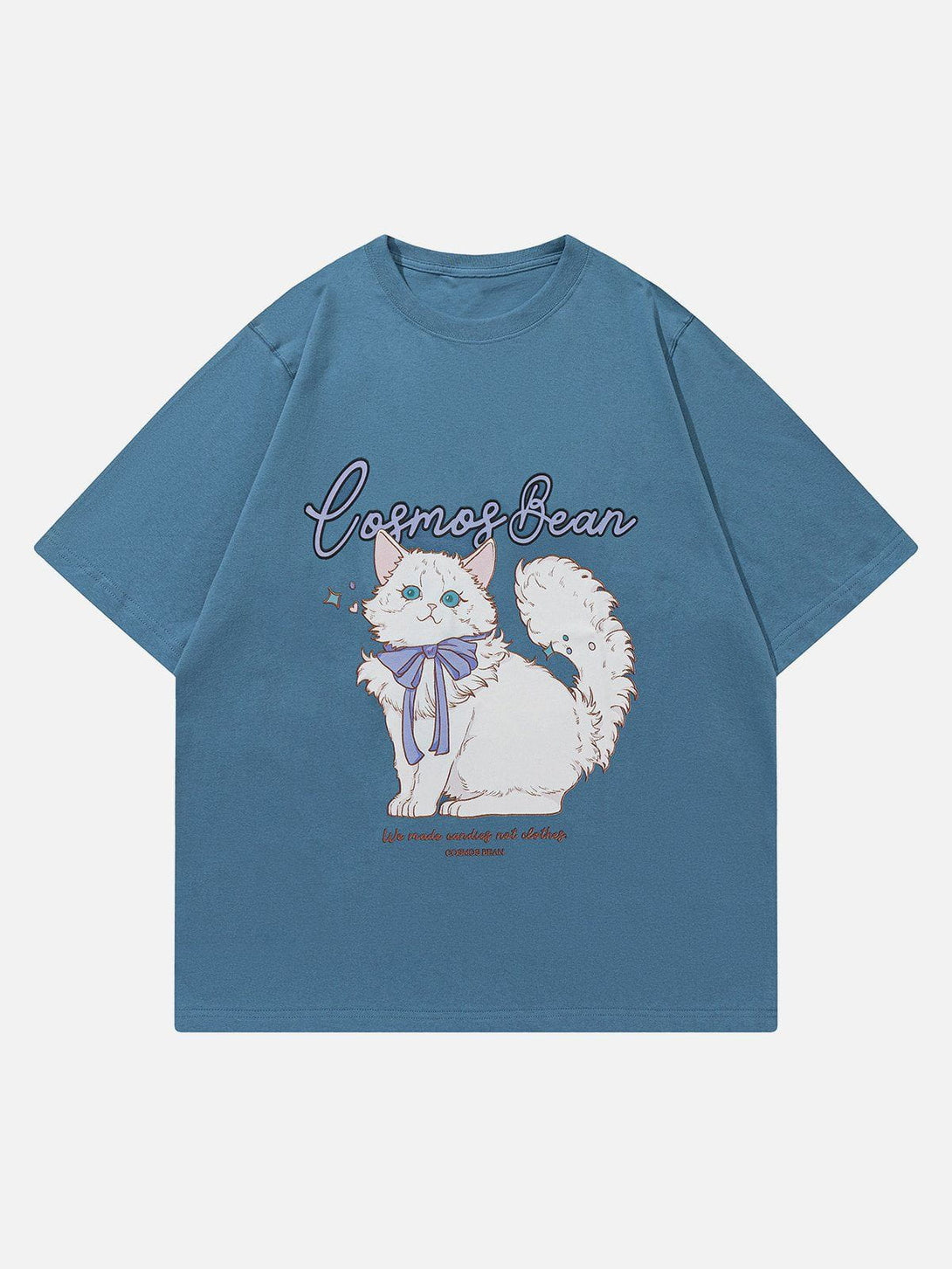 Lacezy - Cartoon Cute Cat Print Tee- Streetwear Fashion - lacezy.com