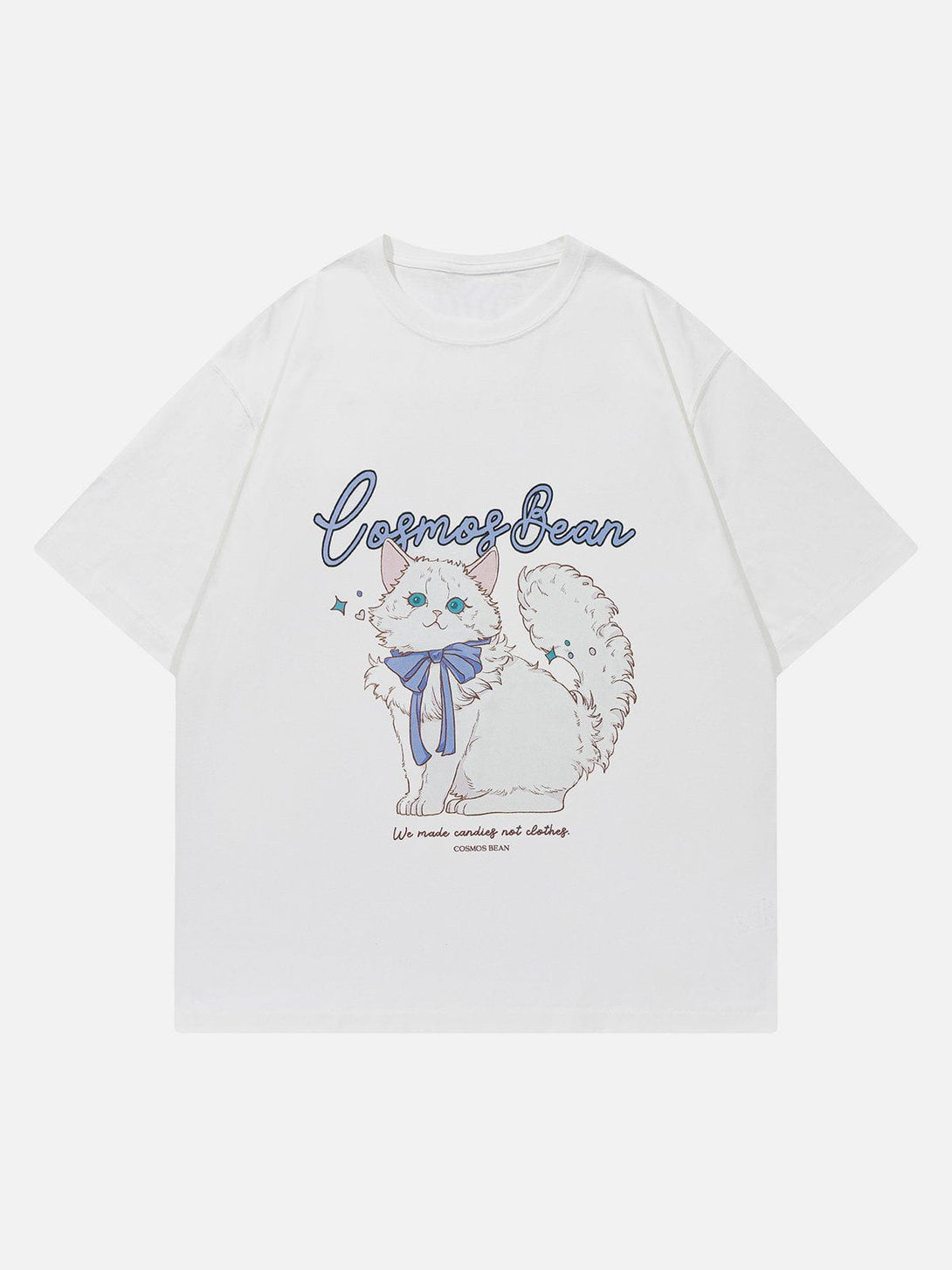 Lacezy - Cartoon Cute Cat Print Tee- Streetwear Fashion - lacezy.com