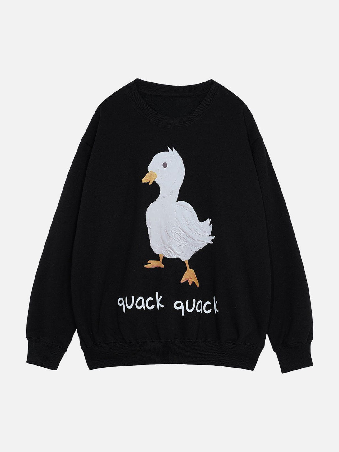 Lacezy - Cartoon Duck Print Sweatshirt- Streetwear Fashion - lacezy.com