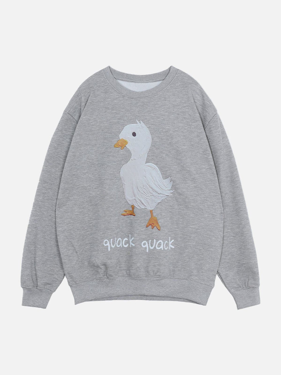 Lacezy - Cartoon Duck Print Sweatshirt- Streetwear Fashion - lacezy.com